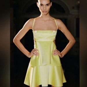 Zara Satin Yellow Mini Dress